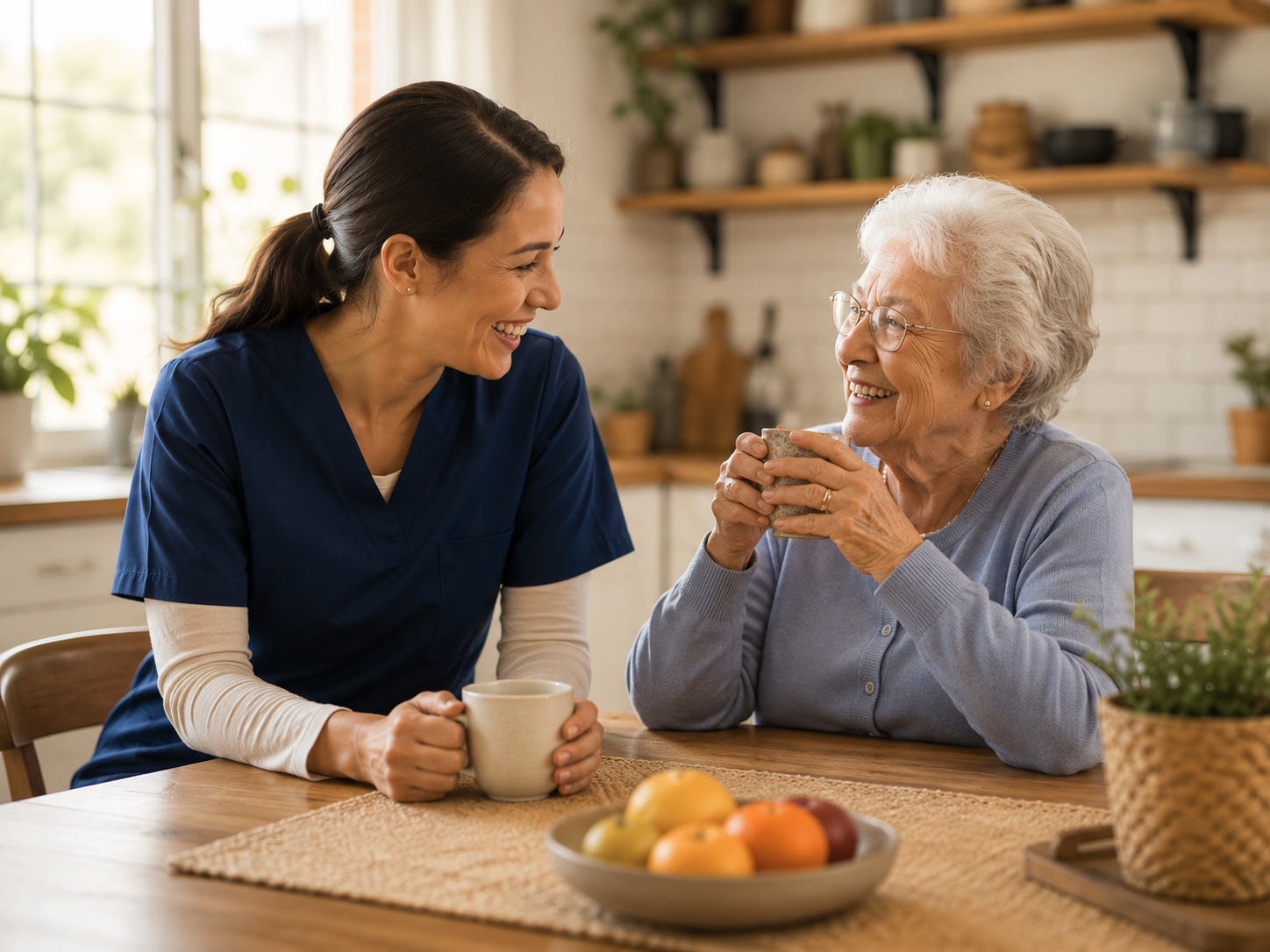 Bridgeview caregiver with family